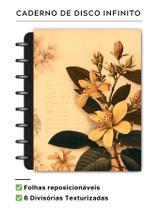 Caderno de Disco Flores Inteligente Médio A5 Capa Dura 90g com 6 Divisórias Smart 160 páginas mistas