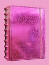 Caderno de disco grande 11 discos caderno inteligente marmorizado 80 folhas material escolar faculdade escola colegial