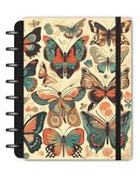 Caderno de Disco Infinito Botânico Capa Dura 90g com 6 Divisórias Reposicionável Inteligente 160 páginas mistas