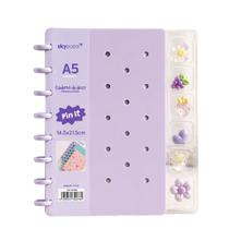 Caderno de Disco Inteligente Lilás A5 80 Folhas C/ Pins Escolar Volta Aulas Estudos Anotações Fofo Refilável Organização Caderno de Disco Inteligente Lilás A5 80 Folhas C/ Pins Escolar Volta Aulas Estudos Anotações Fofo Refilável Organização