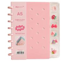 Caderno de Disco Inteligente Rosa A5 80 Folhas C/ Pins Escolar Volta Aulas Estudos Anotações Fofo Refilável Organização Caderno de Disco Inteligente Rosa A5 80 Folhas C/ Pins Escolar Volta Aulas Estudos Anotações Fofo Refilável Organização