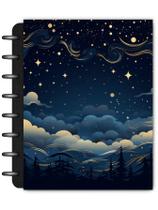 Caderno de Disco Noite Celestial Capa Dura 90g 6 Divisórias Reposicionável Inteligente 160 páginas mistas