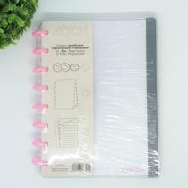 Caderno de Disco Pequeno - Black Ella Office Clean Adox - tipo inteligente com folhas reposicionáveis tamanho A5