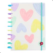 Caderno de Disco Pop Decor Coração com Capas Decoradas 100fls