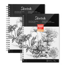 Caderno de Esboços AGPTEK (2 Pacotes) - 9x12" - 100 Folhas (100g)