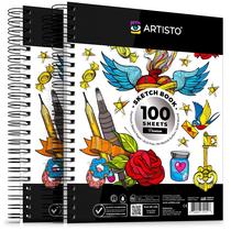 Caderno de Esboços Artisto Premium 9x12cm - 200 Folhas (Pacote com 2)