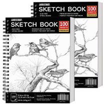 Caderno de Esboços FIXSMITH 9x12" - 200 Folhas (100g/m²) - Pacote com 2