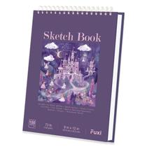 Caderno de Esboços Fuxi 9x12cm - 100 Folhas 120g/m² - Para Meninas (8 a 12 anos)