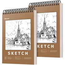 Caderno de esboços iBayam Premium 9 x 12 polegadas, 200 folhas, 100 g/m², pacote com 2