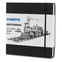 Caderno de Esboços VANRTTO - Capa Dura, 10x10 Polegadas, 120 Páginas, 200g/m²