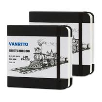Caderno de Esboços VANRTTO - Capa Dura, 120 Páginas, 200gsm, 8x8cm