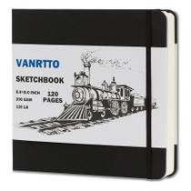 Caderno de Esboços VANRTTO - Capa Dura, 8x8 Polegadas, 120 Páginas, 200g/m²