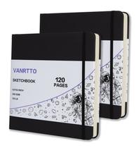 Caderno de Esboços VANRTTO - Capa Dura Quadrada 8x8 Polegadas - 120lb, 60 Folhas