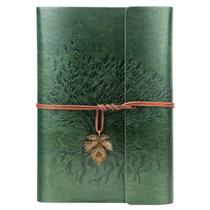 Caderno de jornal Billtigif PU Leather A5 160 páginas verde