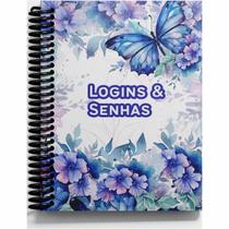 Caderno de logins e senhas em tamanho A6 Cabe no Bolso Capa Dura