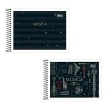 Caderno de musica 1/4 espiral 48f flex c/02un - sortidos