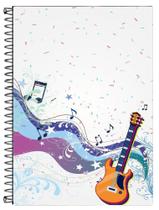 Caderno de Música, 150 folhas, Pautado, 12 pentagramas, sem claves - Capa Plastificada