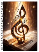 Caderno de Música - Capa Plastificada / 100 folhas, Pautado, 12 pentagramas