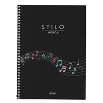 Caderno de musica universitário 80 folhas stilo cd jandaia