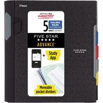 Caderno de notas Five Star 5 Subject com aplicativo de estudo College Ruled