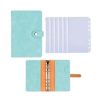Caderno De Orçamento A6 Em Couro PU Com Envelopes Para Dinheiro E Bolsos Com Clipe, Organizador De