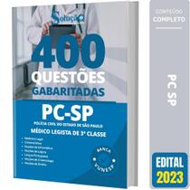 Caderno De Questões Pc Sp 2023 - Médico Legista De 3 Classe - Editora Solucao