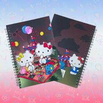 Caderno de Recados Espiral A5 Hello Kitty 80 Folhas Capa Metalizada Fofo Papelaria Kawaii