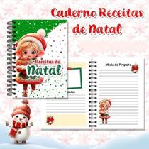 CADERNO DE RECEITAS NATAL NATALINA CAPA DURA WIRE-O e LAMINAÇÃO FOSCA