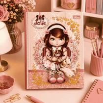 Caderno Decorado Capa Dura Brochura Colegial - Jolie - 80 Folhas - Tilibra - Caderno Decorado Capa Dura Brochura Colegial - Jolie - 80 Folhas - Tilibra -