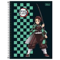 Caderno Demon Slayer Capa Dura Espiral 80F 1 Matéria Escolar