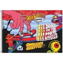 Caderno desenho 80 folhas espiral capa dura HotWheels Tilibra