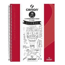 Caderno Desenho A4 Sem Pauta Canson 140G 40 Folhas Vermelho