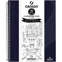 Caderno Desenho A4 Sem Pauta Canson 140g 40Fls Azul Marinho