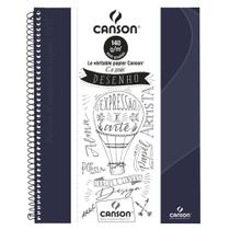 Caderno Desenho Canson Expressão e Arte Espiral Capa Dura 140g A4 40 Folhas Azul Marinho