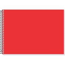 Caderno Desenho Capa Dura Vermelho Liso 96F Espiral PCT 04