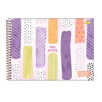 Caderno desenho espiral capa dura 80 folhas La Creme Jandaia Cor:Growing