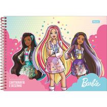 Caderno desenho milimetrado 80 folhas espiral capa dura Barbie Foroni