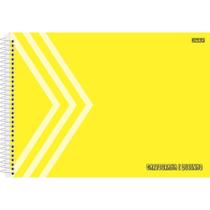 Caderno Desenho UNIV Capa Dura Amarelo 60F (17891321103668)