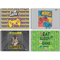 Caderno Desenho Univ Capa Dura Game Over 48F Espiral