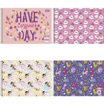 Caderno Desenho UNIV Capa Dura Pepper Espiral 80FLS Feminino PCT.C/04