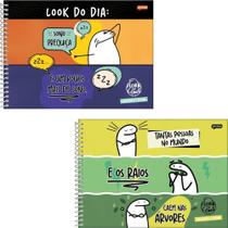 Caderno Desenho Universitário Capa Dura FLORK 80 Folhas Pacote com 04 Caderno Desenho Universitário Capa Dura FLORK 80 Folhas Pacote com 04