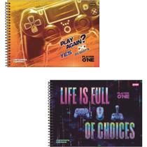 Caderno Desenho Universitário Capa Dura Player 1 80 Folhas - Pacote com 4 Caderno Desenho Universitário Capa Dura Player 1 80 Folhas - Pacote com 4