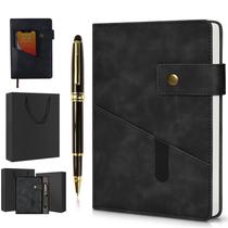 Caderno Diário A5 Preto - Forrado em Couro - 100 Páginas Caderno Diário A5 Preto - Forrado em Couro - 100 Páginas