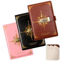 Caderno Diário Com Cadeado Segredo Lock Fechadura Senha Meta