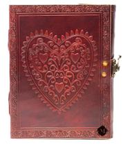 Caderno Diário de Couro MONTEXOO Celtic Heart 15x20cm - Marrom