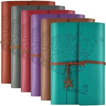 Caderno Diário OMEYA A6 - Couro PU - 160 Páginas - Pacote com 6