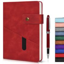 Caderno Diário Vermelho A5 - Couro Forrado, 200 Páginas Caderno Diário Vermelho A5 - Couro Forrado, 200 Páginas