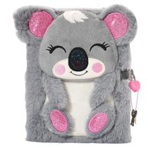 Caderno diário YOYTOO Koala Plush com fechadura para meninas de 5 a 12 anos