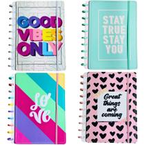 Caderno Disco Inteligente Estampado 4 Divisórias + 60 Folhas Grande A4 com pauta