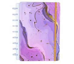 Caderno Disco Medio Diskô Sistema Inteligente Marmore Lilas
